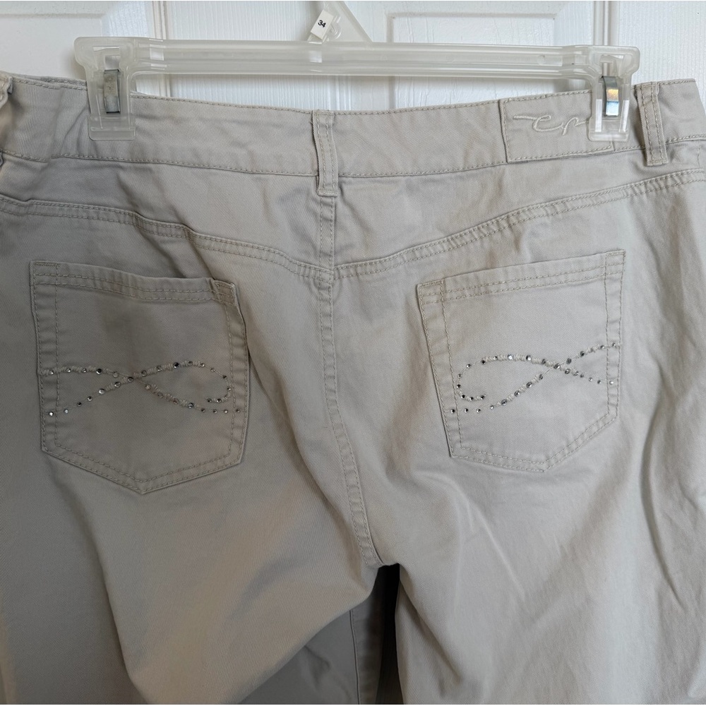 Chico’s Platinum Beige Cotton Stretch Jeans Sz 3 (16) - Picture 4 of 9